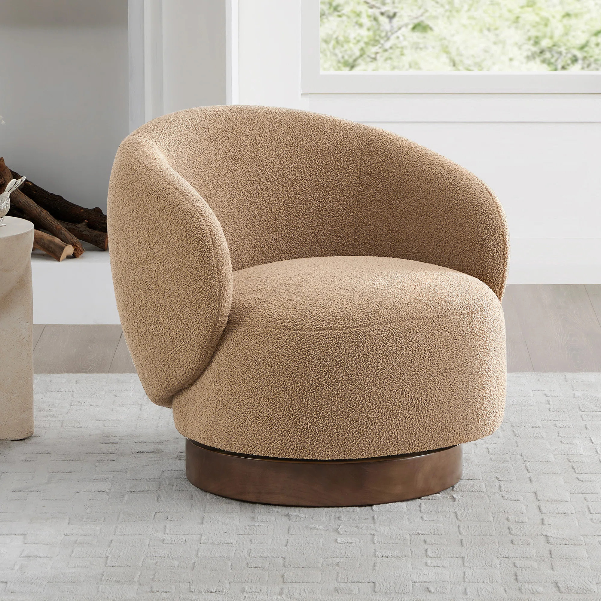 Wade Logan® Bernhardin Modern Swivel Barrel Chairs with Wood Base & Reviews | Wayfair | Wayfair North America