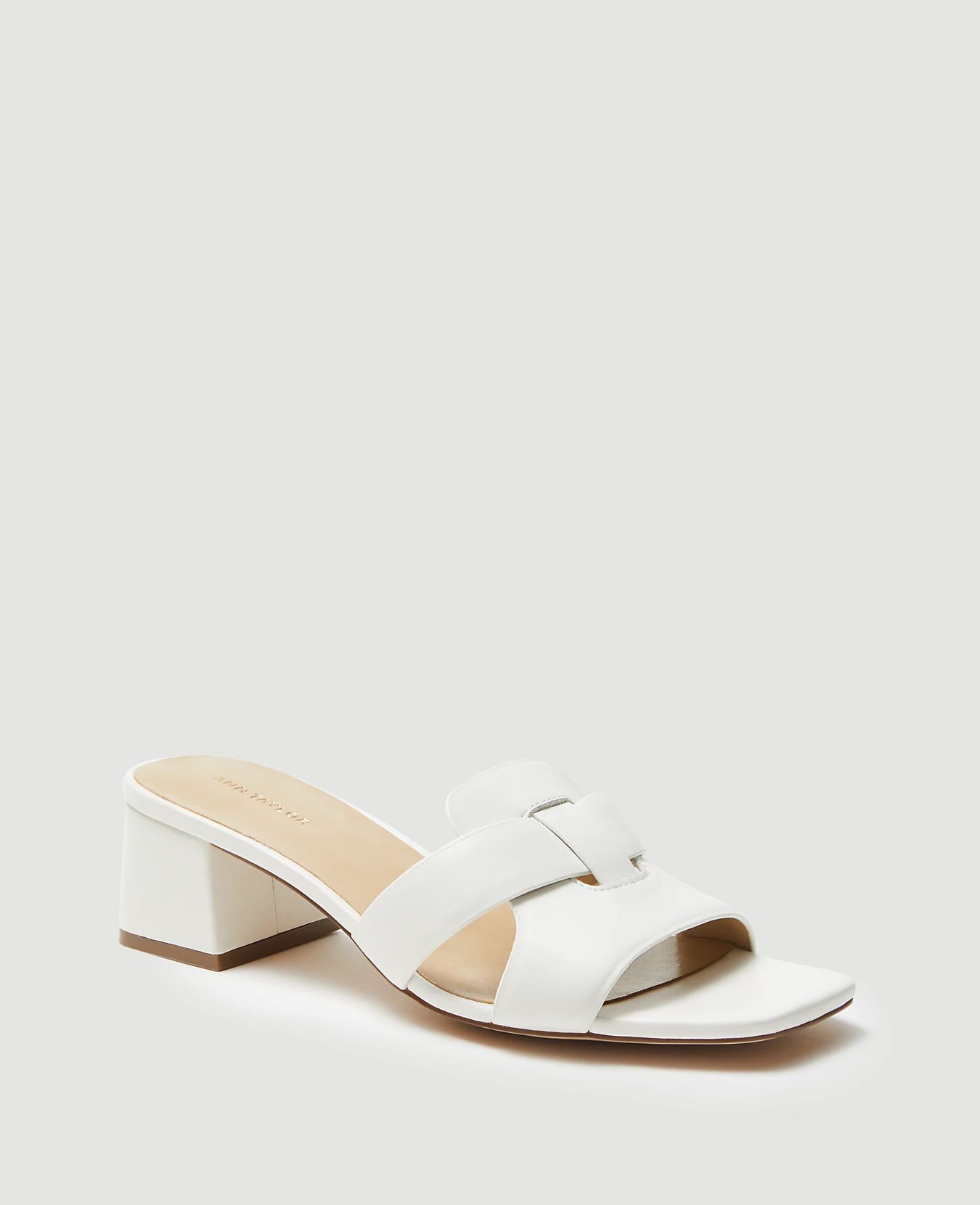 Leather Strappy Block Heel Sandals | Ann Taylor | Ann Taylor (US)