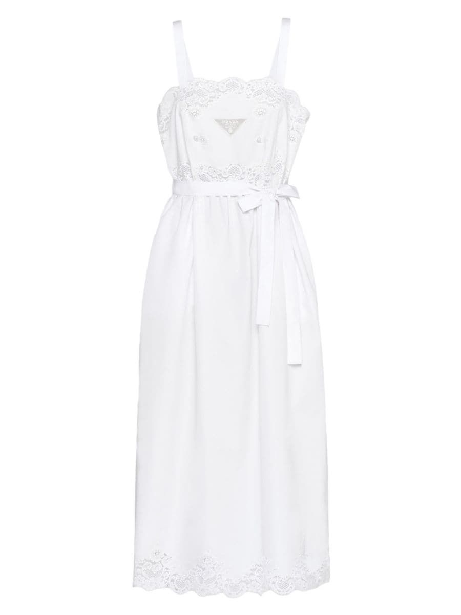 Embroidered Poplin And Lace Dress | Saks Fifth Avenue