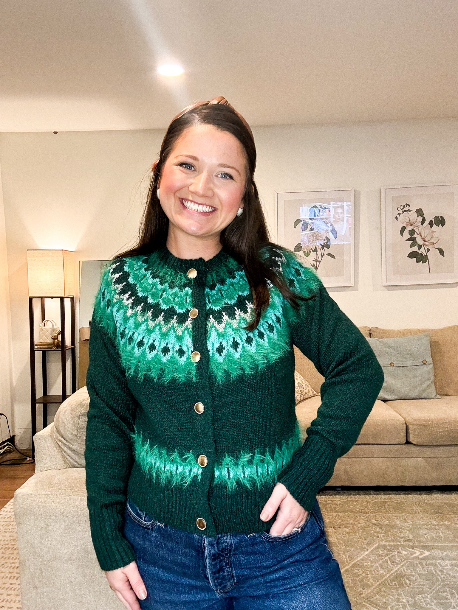 Holiday sweater. Christmas sweater. Winter outfit. Winter sweater green sweater 