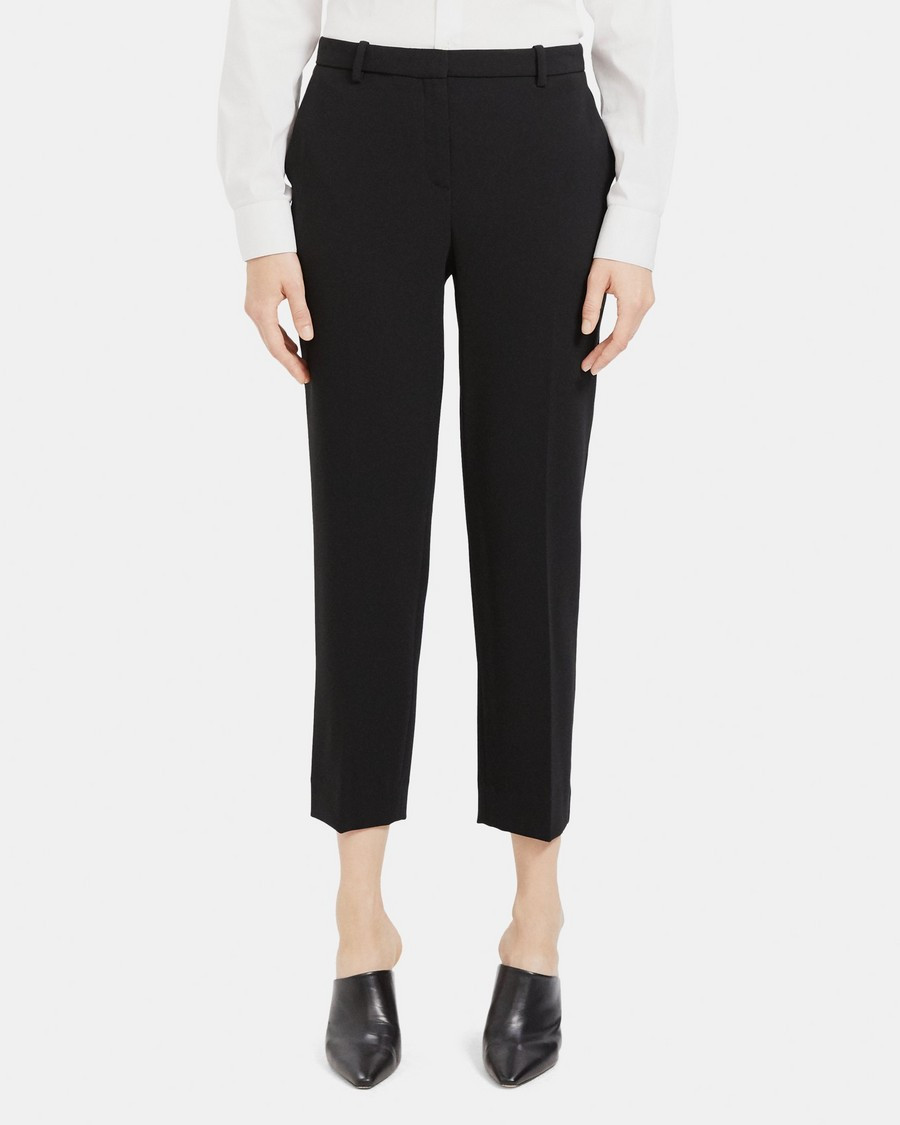 Slim Cropped Pant in Crepe | Theory