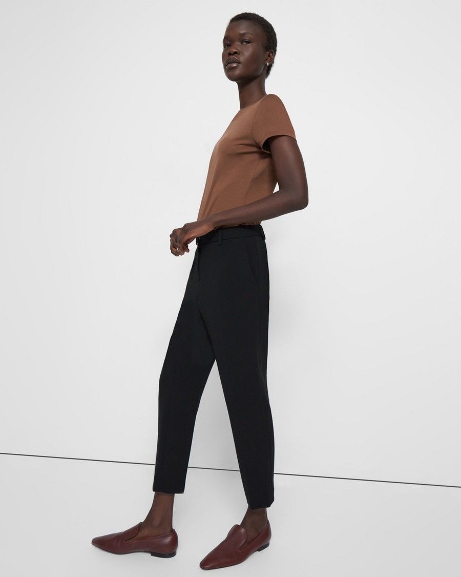 Slim Cropped Pant in Crepe | Theory