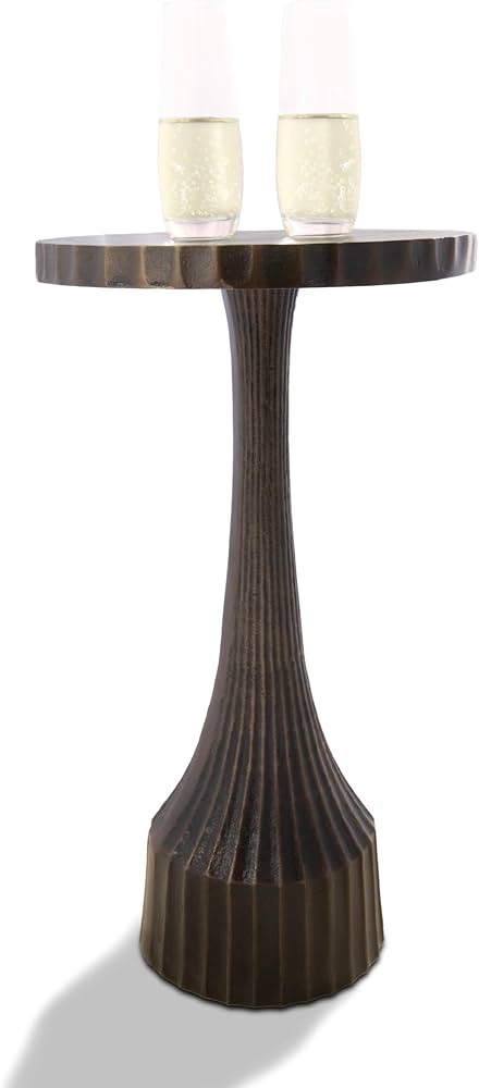 OBJET D'ART Small Round Brass End Table, Accent, Side, Pedestal, Cocktail and Drink Table for Liv... | Amazon (US)