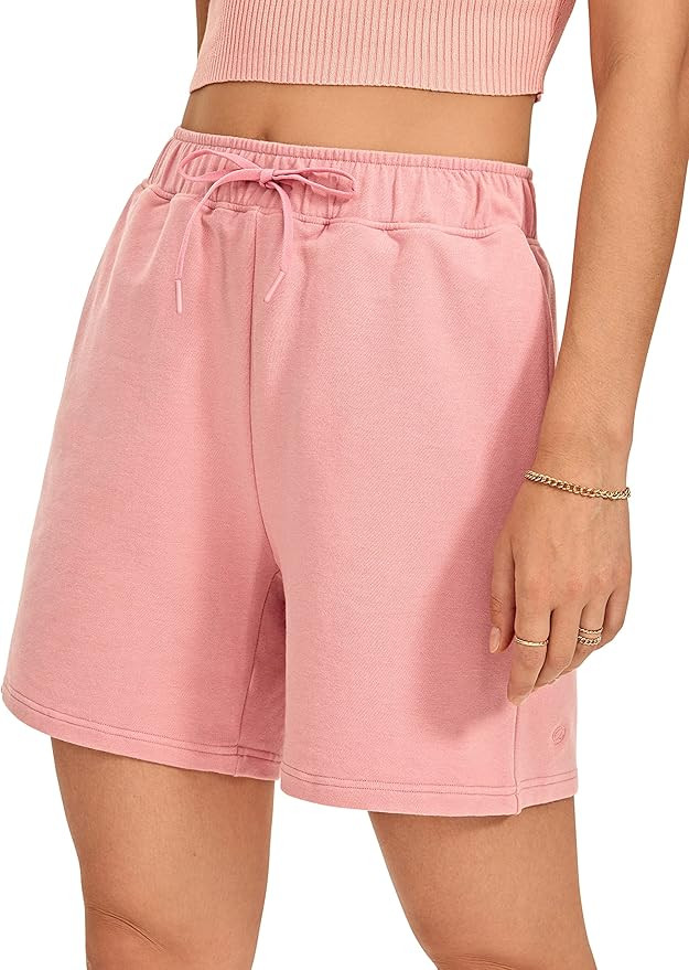 CRZ YOGA Womens Cotton Sweat Shorts Casual Summer 6'' - Bermuda Shorts with Pockets Soft Lounge J... | Amazon (US)