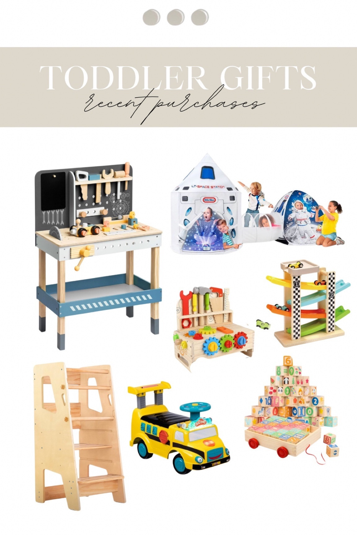 What I got for my 18 month old boy!

#giftideasfortoddlers #toddlergifts #giftsfortoddlers #giftsforkids #giftideaforbaby #giftguidefortoddlers #amazonfinds #amazontoys #amazonmusthaves #toys #toddlertoys #toddlergiftideas #toddlermusthaves #targettoys #targetfinds #targetdeals #targetsale #toysunder50 #toysunder100 #toddlerfinds #christmasgifts #toddlerspacetent #woodenstepstool #toddlerstepstool #ltksalealert #woodentoolbench #woodentoys #buildingblocks #toddlercups #stanleycup #rideoncars 

#LTKSeasonal #LTKGiftGuide #LTKsalealert