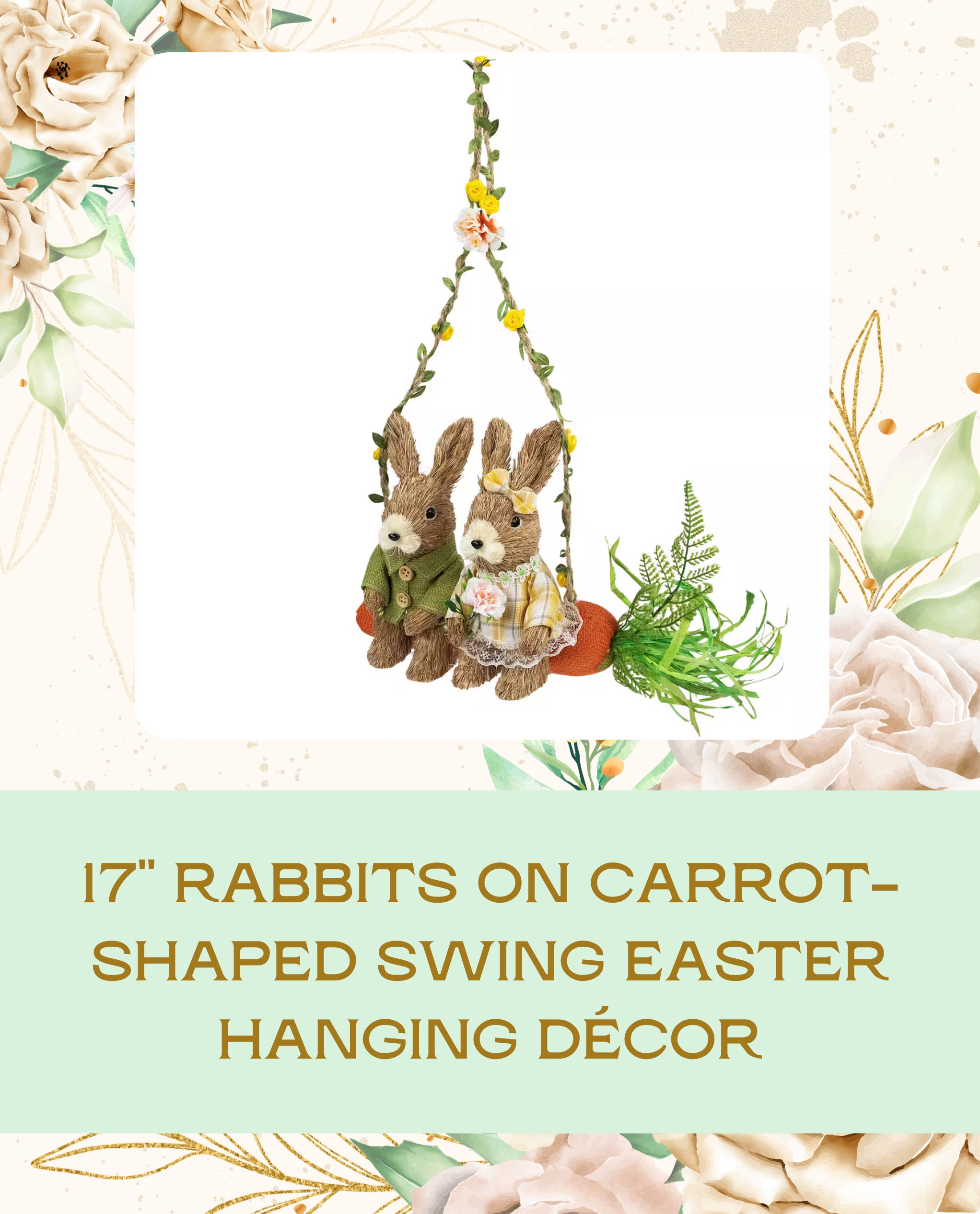 This **17" Rabbits on Carrot-Shaped Swing** is the cutest addition to your Easter decor! 🐰🥕 Perfect for hanging and adding a fun, whimsical touch to your spring celebration. #EasterDecor #SpringVibes #LTKFinds

#LTKHome #LTKSeasonal #LTKFindsUnder50