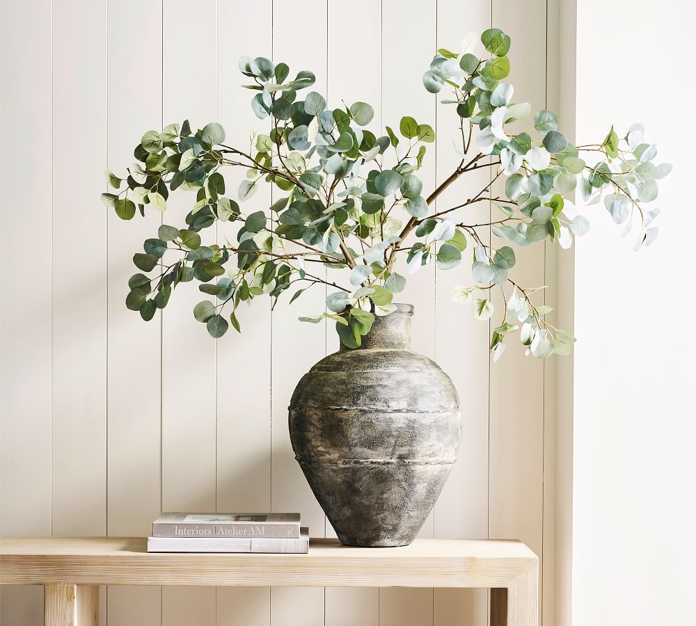 Faux Oversized Silver Dollar Eucalyptus Branch | Pottery Barn (US)