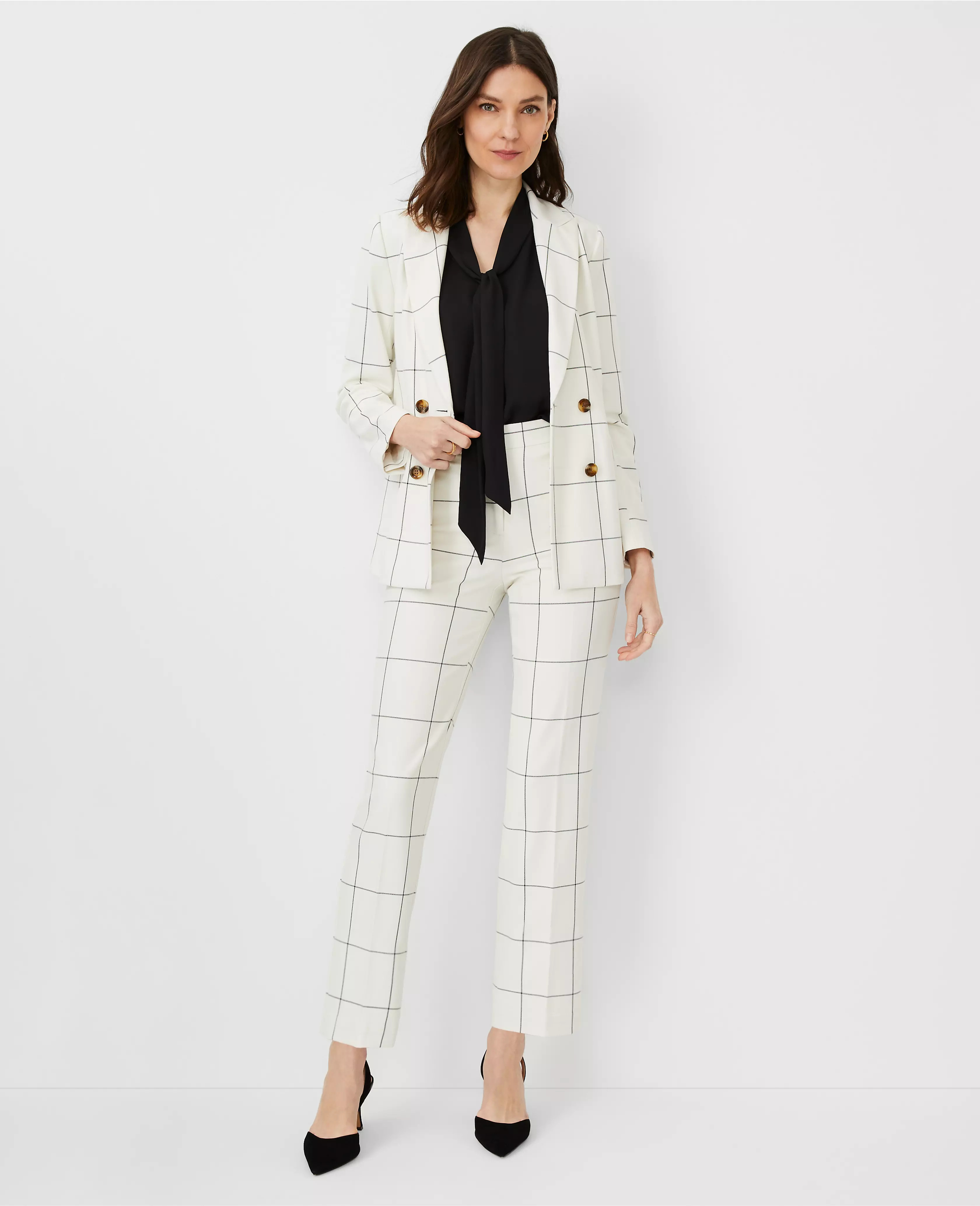 The High Rise Pencil Pant in Windowpane | Ann Taylor (US)
