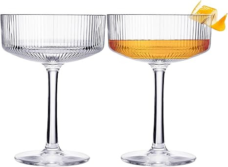 ACRYLIC Vintage Art Deco Shatterproof Coupe Martini, Champagne & Cocktail Glasses | Set of 2 | Ch... | Amazon (US)