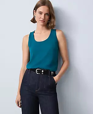 Mixed Media Tank Top | Ann Taylor