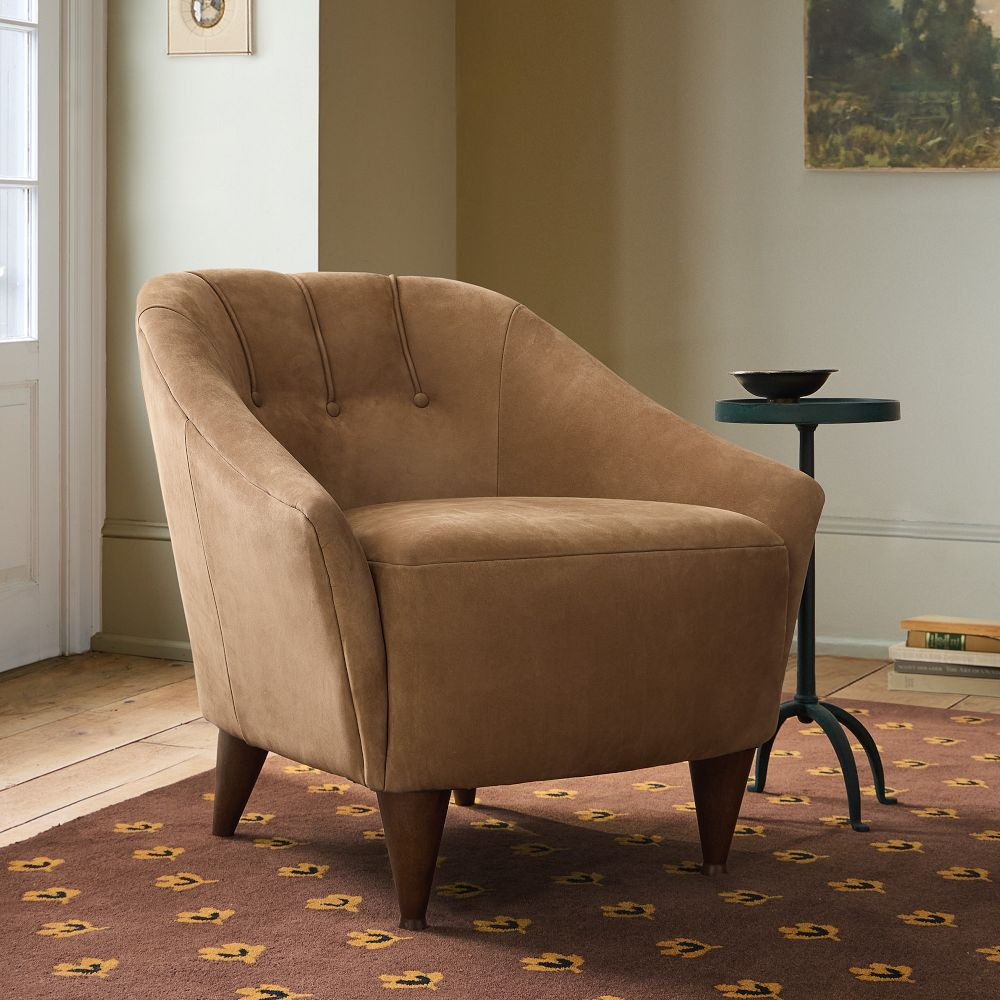 Pierce & Ward Leather Flare Back Chair | West Elm (US)