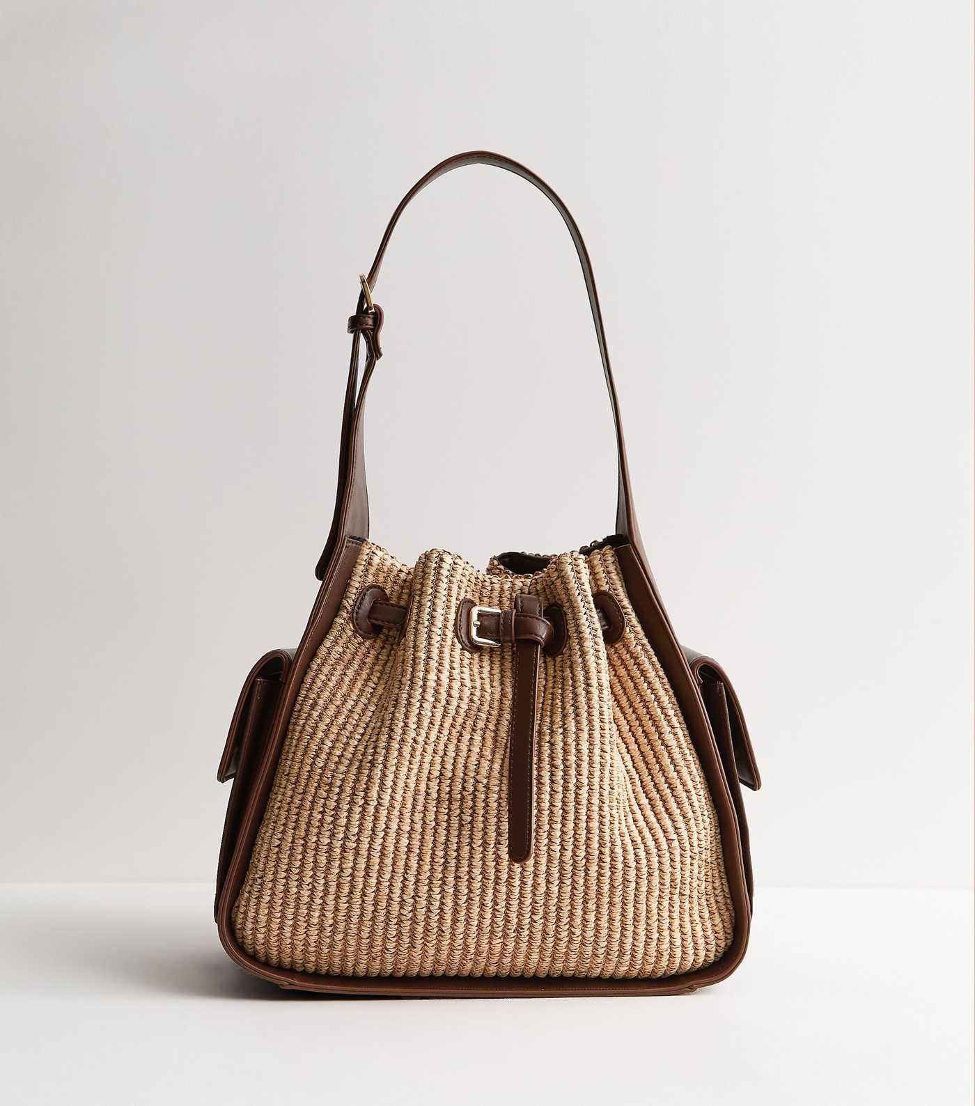 Brown Woven Belted Bucket Bag | New Look | New Look (UK)