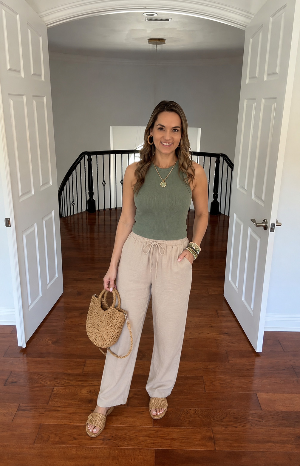 
Amazon Spring Outfit Inspo 🌿 Neutral & Chic Everyday Style Effortless spring fashion with neutral wide leg pants, a sage green ribbed tank, woven sandals, straw bag, and layered accessories. This Amazon-inspired outfit is perfect for brunch dates, vacation days, casual errands, travel outfits, and everyday chic spring style. Loving the earthy tones and comfy coastal aesthetic for spring and summer fashion trends. #amazonfashion #springoutfit #springfashion #amazonfinds #neutralstyle #casualchic #everydaystyle #vacationoutfit #coastalgrandmother #widelegpants #summeroutfit #neutraloutfit #amazonstyle #effortlessstyle #resortwear #fashioninspo #amazonoutfits #springstyle #minimalstyle #beachystyle #ootd #amazonmusthaves #affordablefashion #styleinspo #fashionfinds #ad #affiliate 

 
