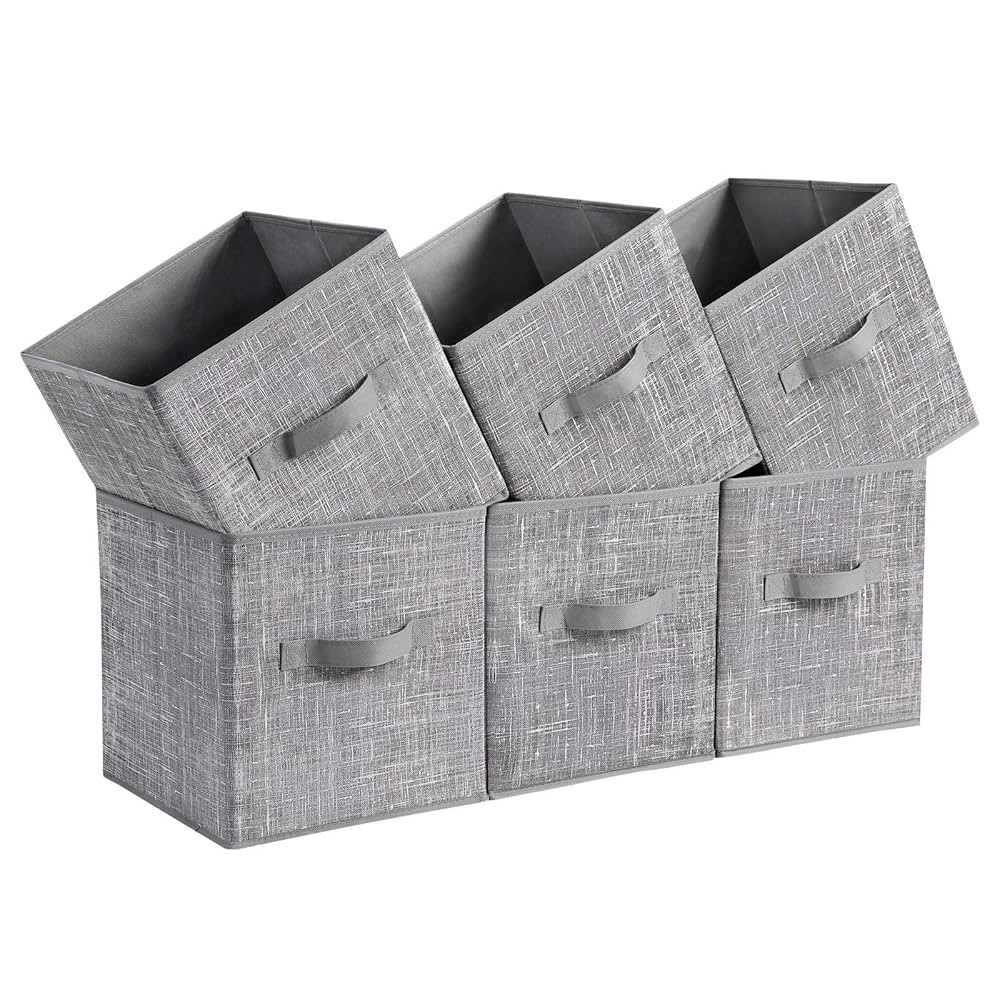 SONGMICS Storage Cubes, 11-Inch Non-Woven Fabric Bins with Double Handles, Set of 6, Closet Organ... | Amazon (US)