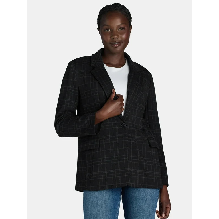 Time and Tru Women's Double Knit Blazer, Sizes XS-XXXL | Walmart (US)