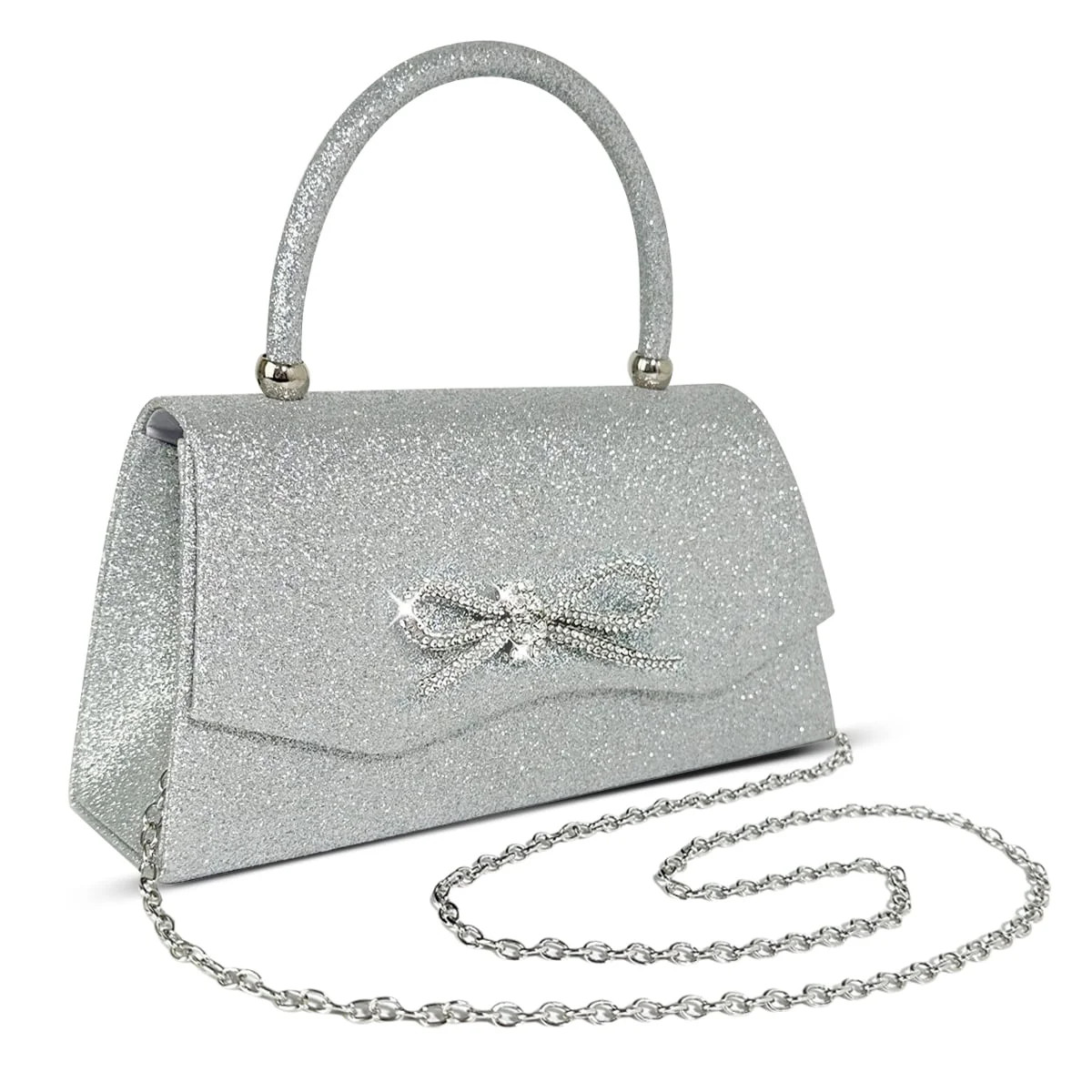 Womens Evening Bag Sparkly Bow Clutch Purse Wedding Party Purses Glitter Rhinestone Cocktail Prom... | Walmart (US)