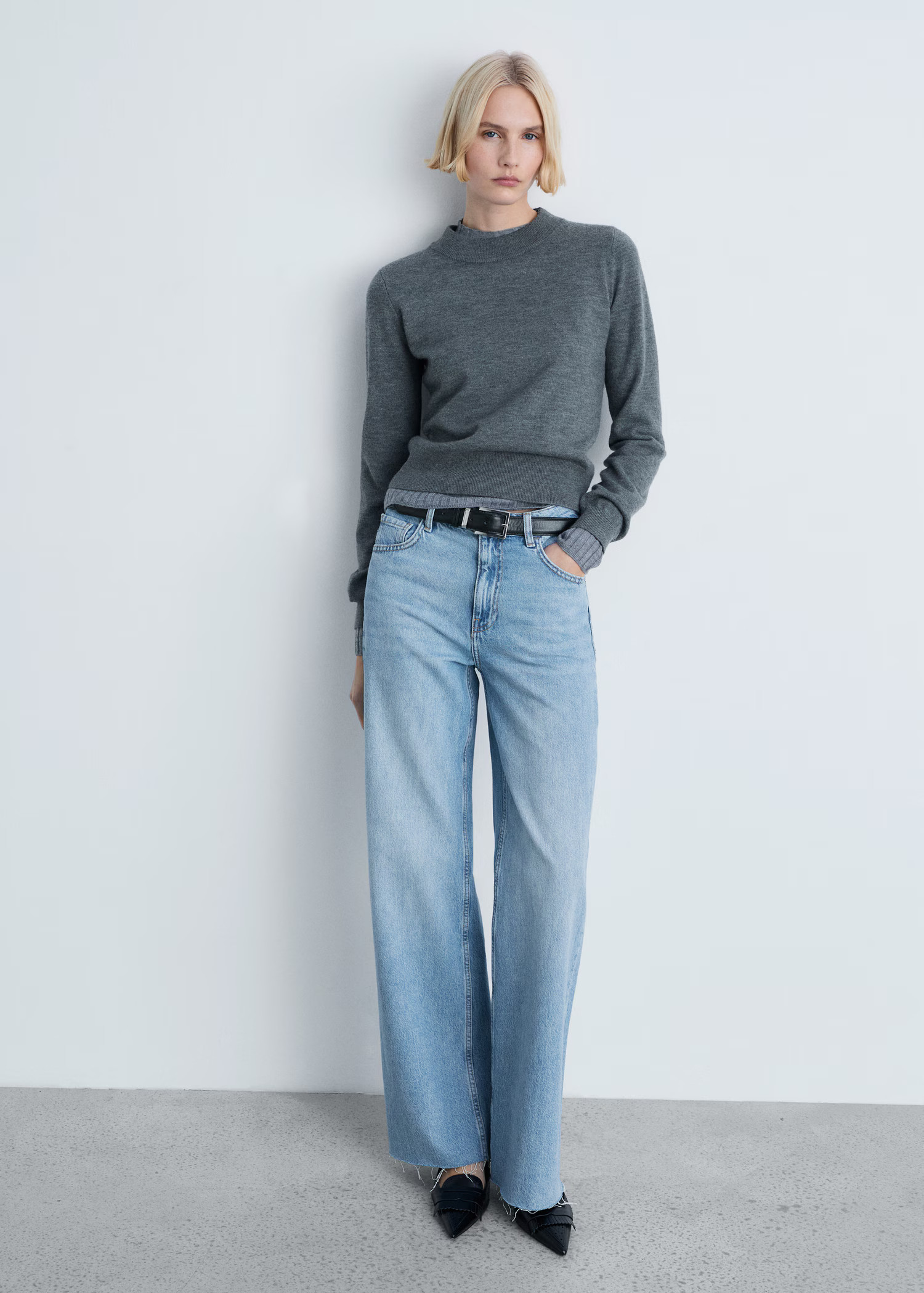 Danila wideleg high-rise jeans - Women | MANGO United Kingdom | MANGO (UK)
