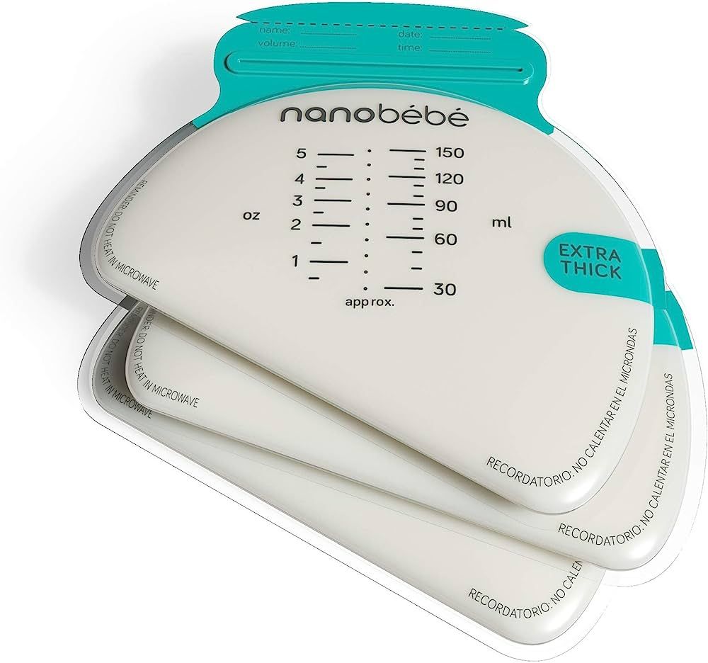 Nanobébé 100 Breastmilk Storage Bags Refill Pack – Fast, Even Thawing & Warming – Breastfee... | Amazon (US)