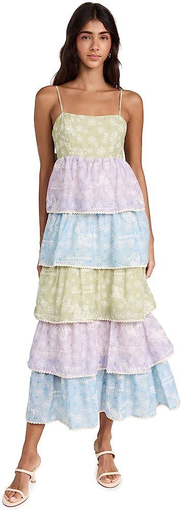 English Factory Women's Floral Print Maxi Tiered Dress | Amazon (US)