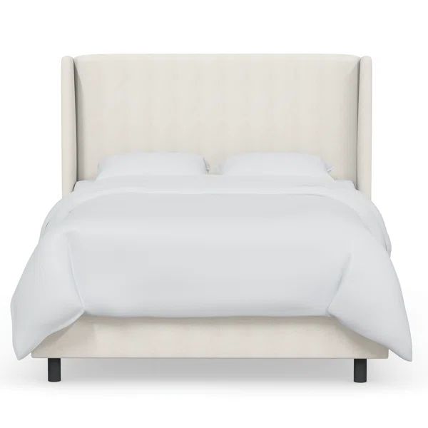 Zuma White Textured Linen Tilly Upholstered Bed | Wayfair North America