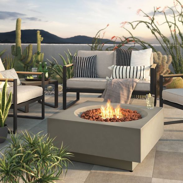 Pipestone LP Square Fire Pit - Gray - Project 62™ | Target