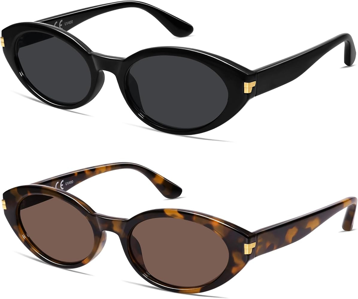 VANLINKER Gafas de sol polarizadas retro ovaladas para mujeres y hombres, cara pequeña, estilo v... | Amazon (US)