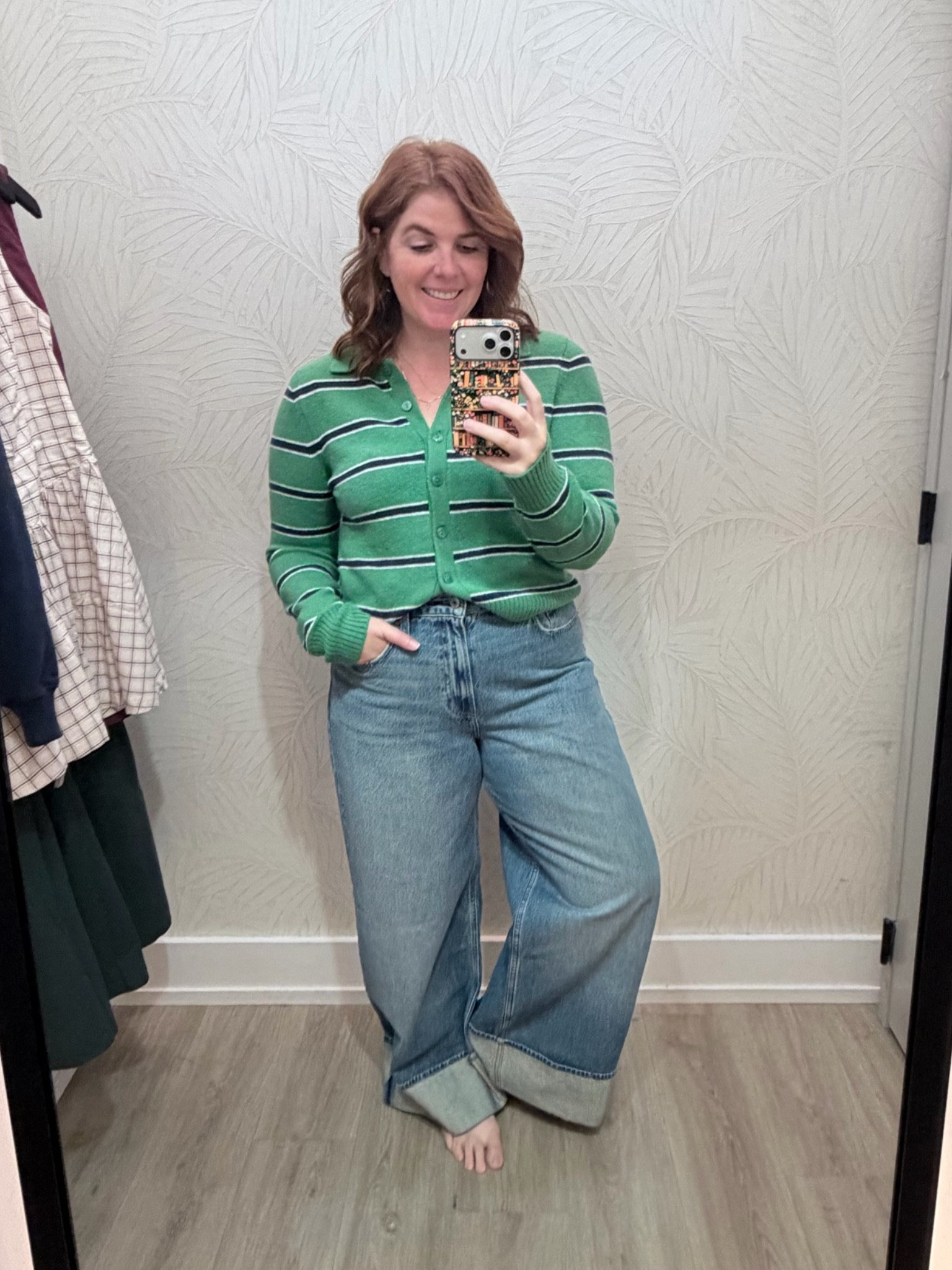 I don’t know about you, but I love everything about this look! The sweater is perfect for fall, but can also be good for spring and summer! The jeans are a favorite of mine and just look so goods! Both pieces run TTS and are on sale!