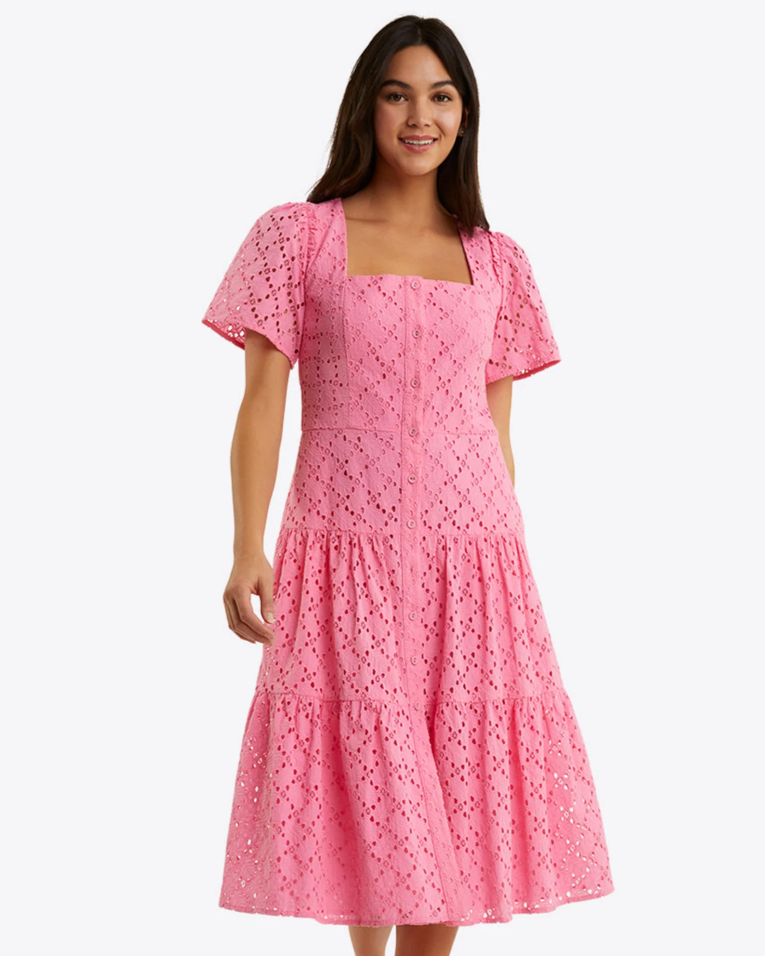 Caitlyn Midi Dress in Eyelet | Draper James (US)