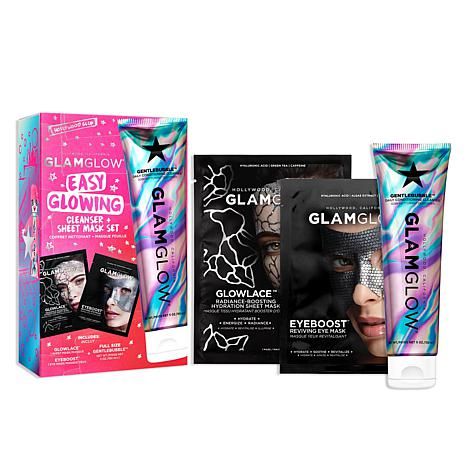 GLAMGLOW Easy Glowing GENTLEBUBBLE Cleanser and Sheet Mask Set - 9246662 | HSN | HSN