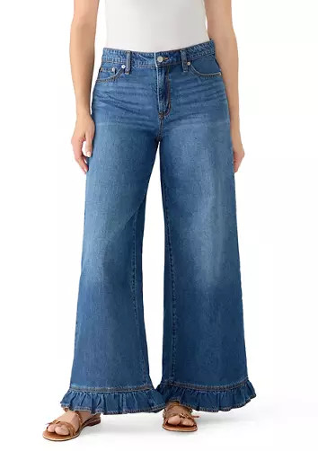 Women's Wide Leg Ruffle Hem Pants | Belk