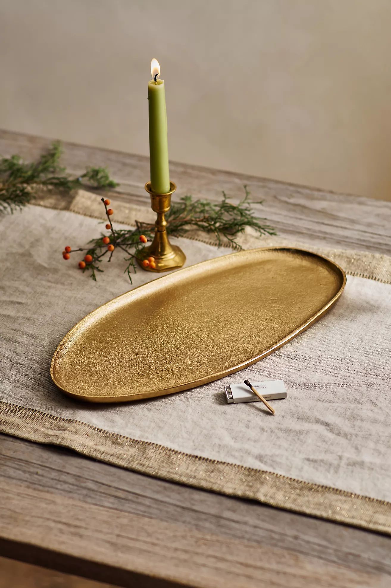 Gilded Serving Plate, Oval | Anthropologie (US)