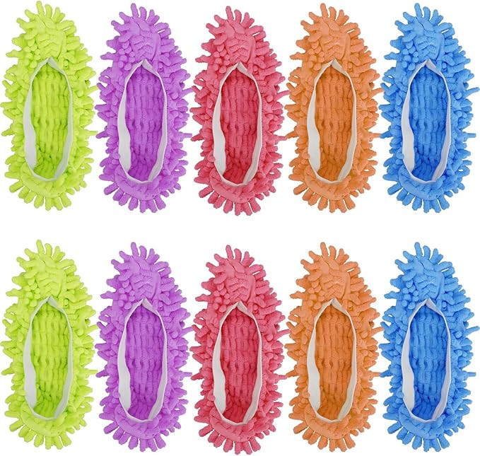 Cosywell Large Mop Slippers for Floor Cleaning 5 Pairs 10 PCS Microfiber Mopping Slippers Washabl... | Amazon (US)