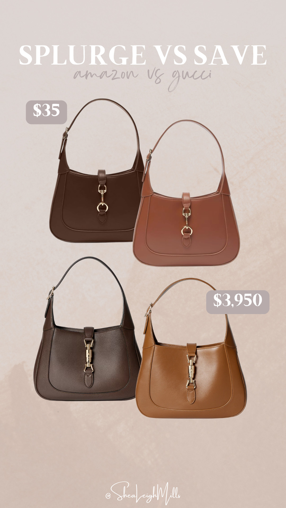 Love the Gucci Jackie bag but not the $3,950 price tag? These Amazon bags are just $35 and give you the same chic look for wayyyy less! 

Perfect everyday bags that look designer without the price tag.

#AmazonFinds #Lookalike #SplurgeVsSave #BagLover #AffordableStyle 

 