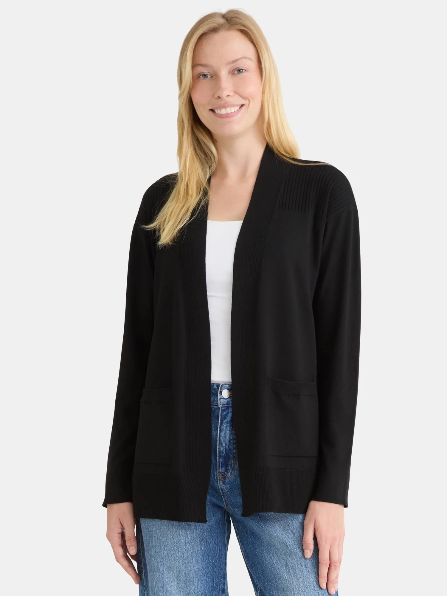 Time and Tru Women's Open Front Cardigan Sweater, Lightweight, Sizes XS-XXXL | Walmart (US)