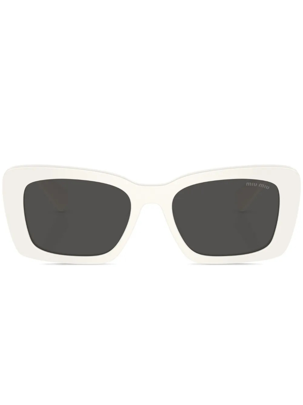 Miu Miu Eyewear logo-plaque square-frame Sunglasses | White | FARFETCH UK | Farfetch Global