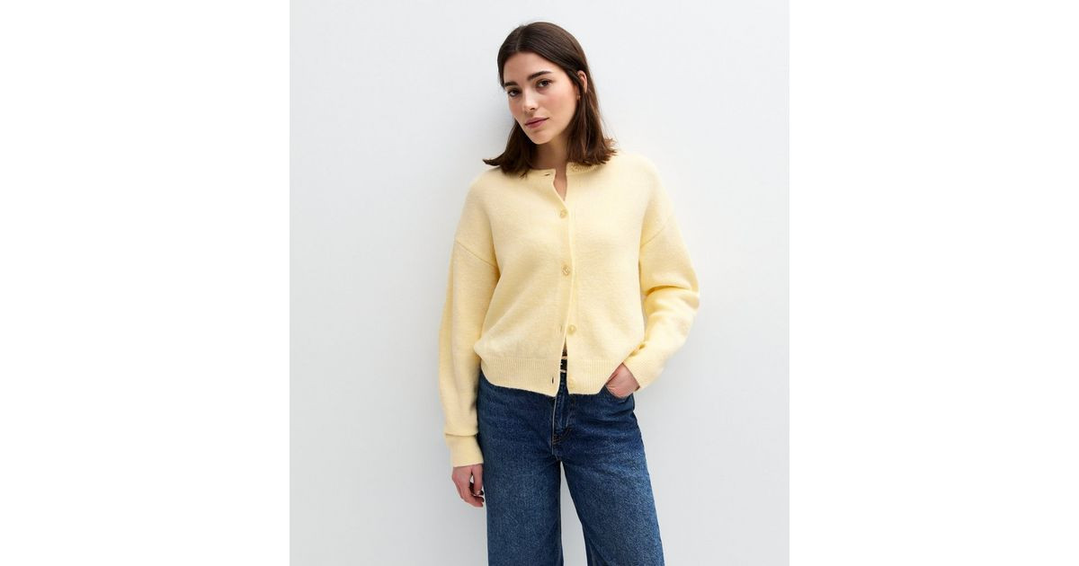 Light Yellow Crew Neck Cardigan | New Look | New Look (UK)