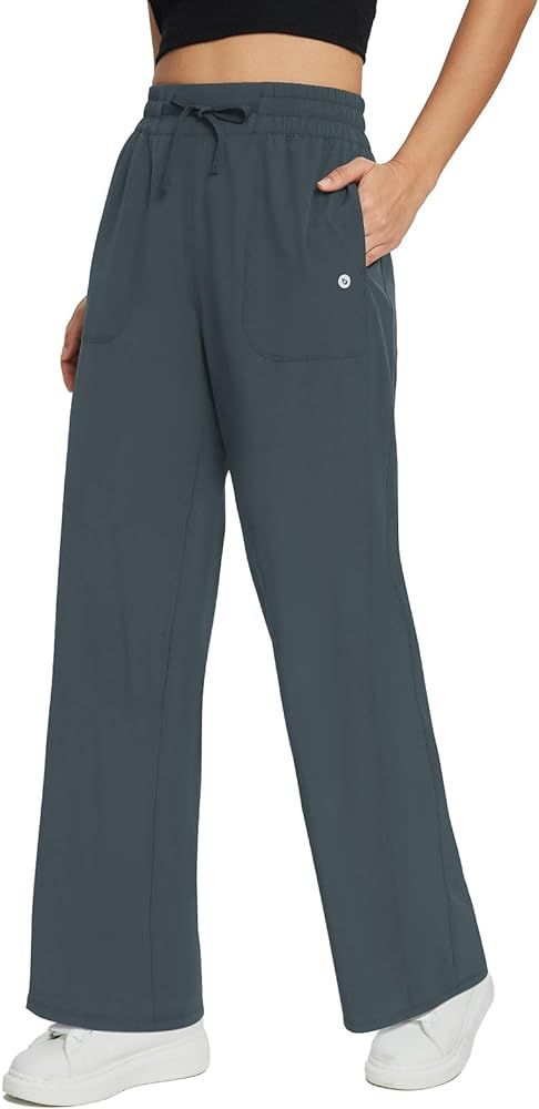 BALEAF Women's Wide Leg Pants Athletic Casual with Pockets Drawstring Quick Dry Walking Workout U... | Amazon (US)