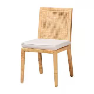 bali & pari Sofia Natural and White Dining Chair 185-2P-11872-HD - The Home Depot | The Home Depot