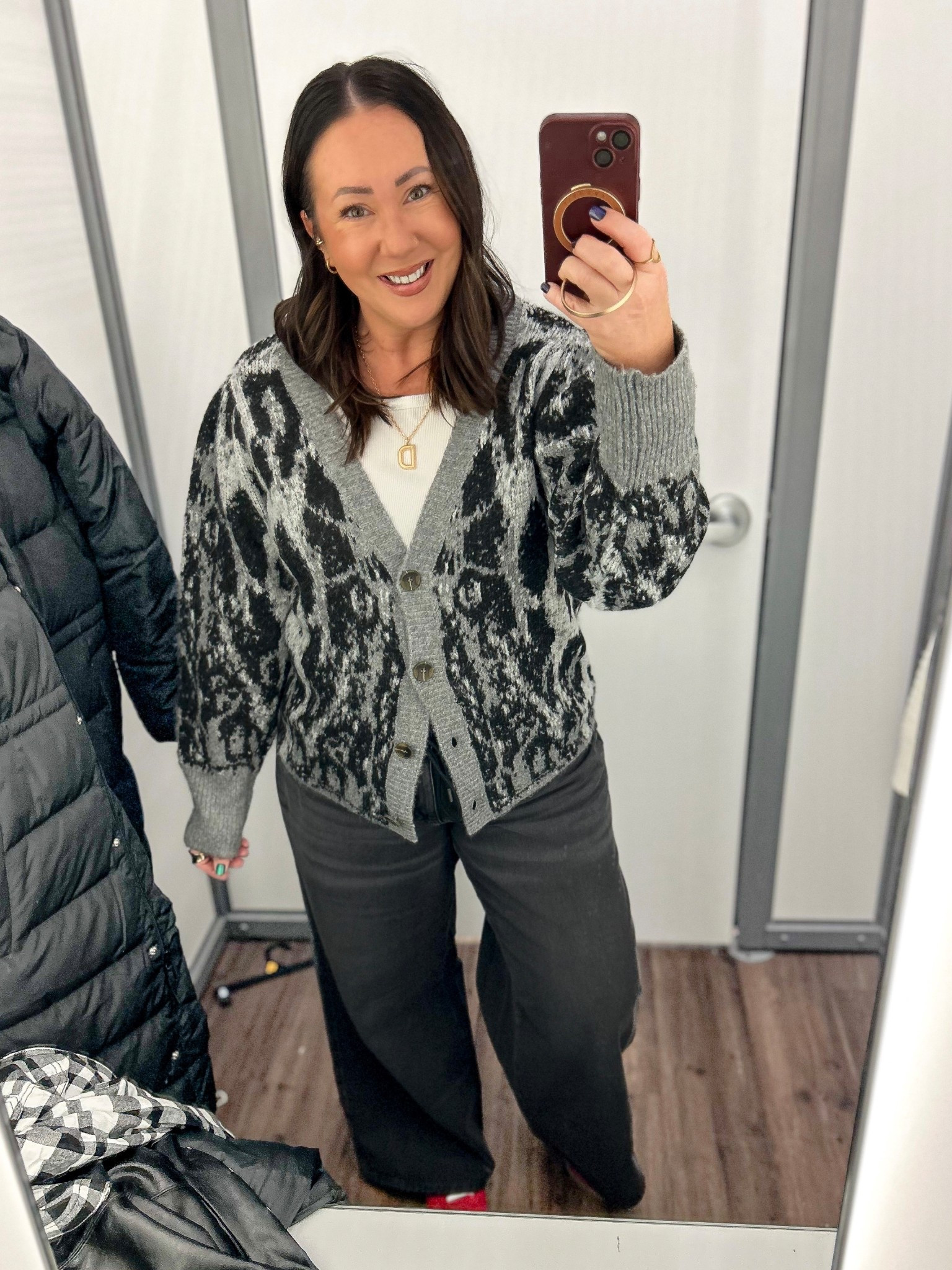 I found the softest  animal print cardigan in the curvy section! @walmart did a great job with this one! Size 0X. XL ribbed top. Size large jeans  

#LTKOver40 #LTKPlusSize #LTKFindsUnder50