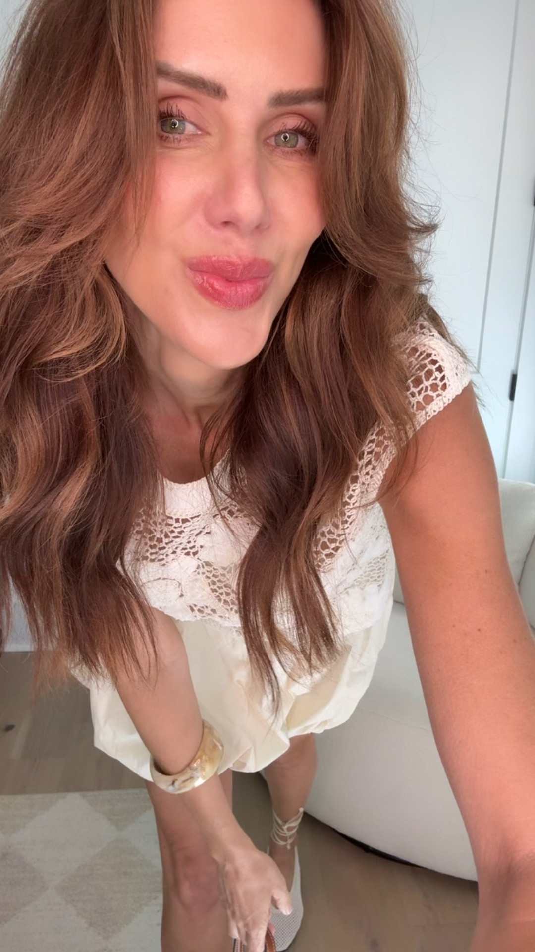 crochet top + bubble skirt + rafia bag 

#LTKOver40 #LTKootd #LTKgrwm