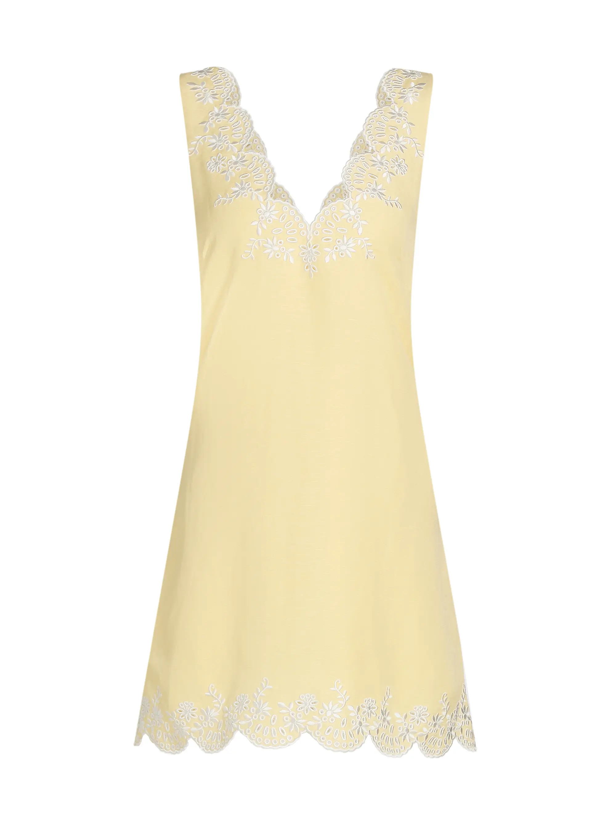 SIMKHAI Edena Embroidered Linen Minidress | Saks Fifth Avenue | Saks Fifth Avenue