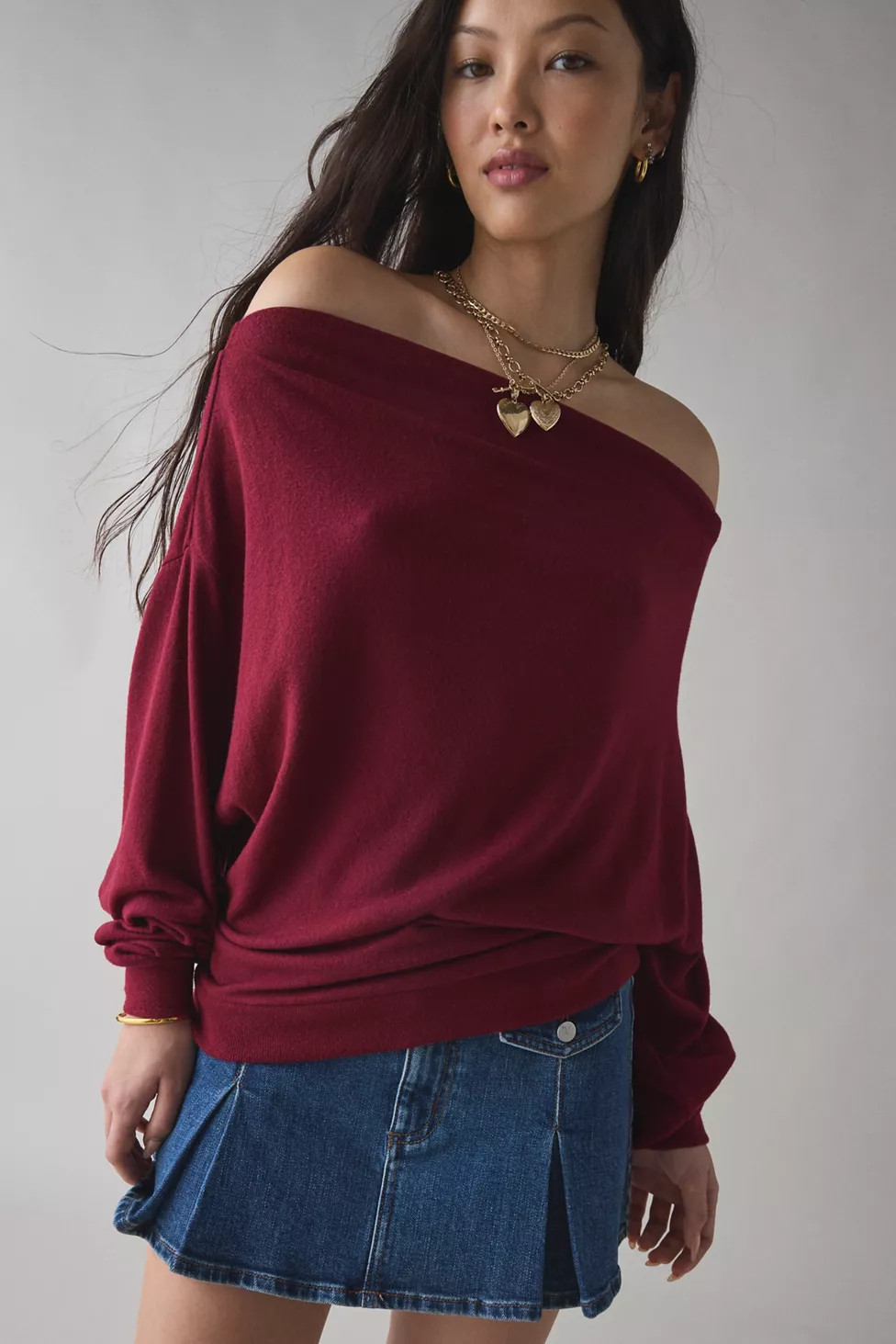 Out From Under Clarity Cozy Knit Off-The-Shoulder Top | Urban Outfitters (US and RoW)