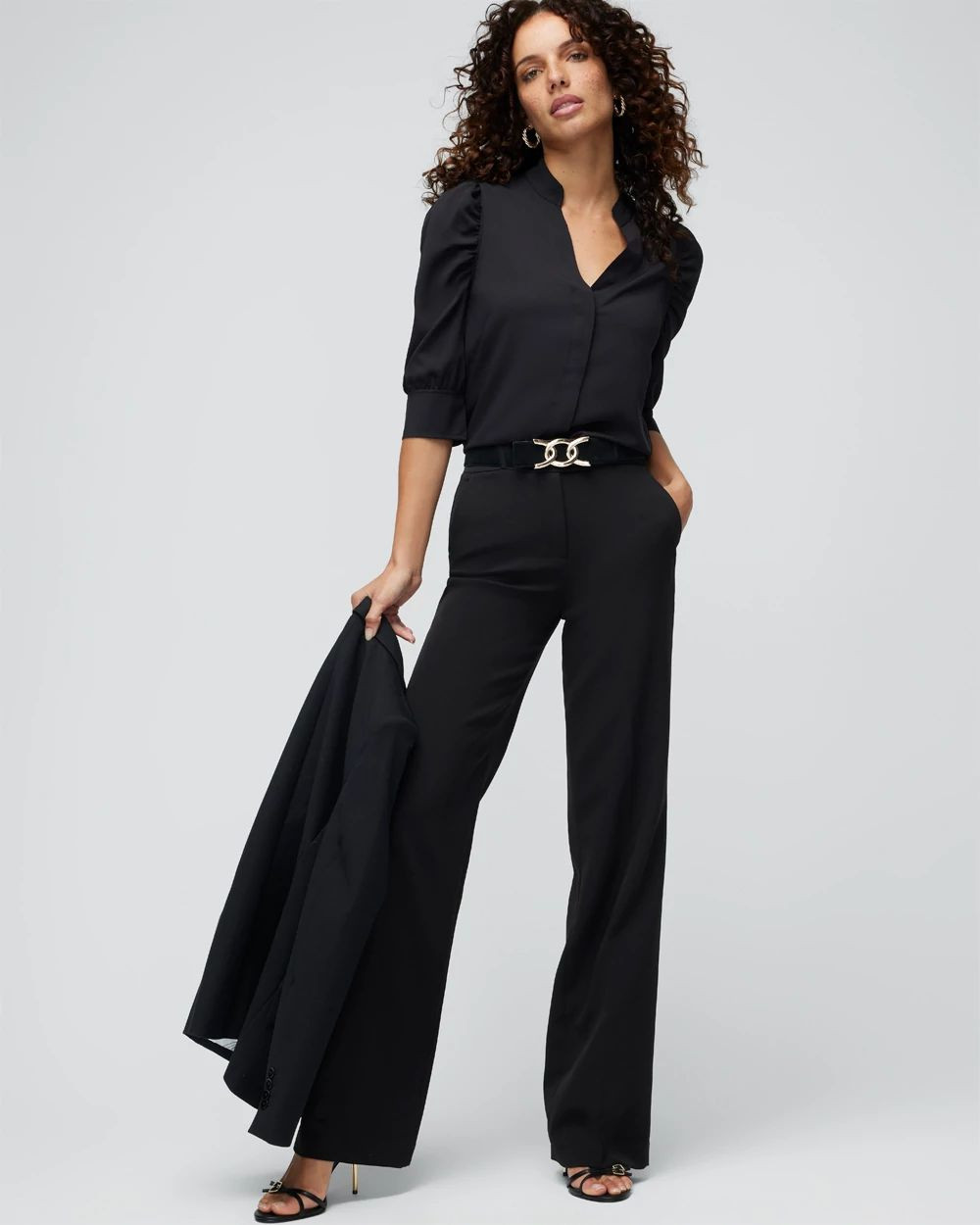 Ruched Sleeve Shirt | White House Black Market