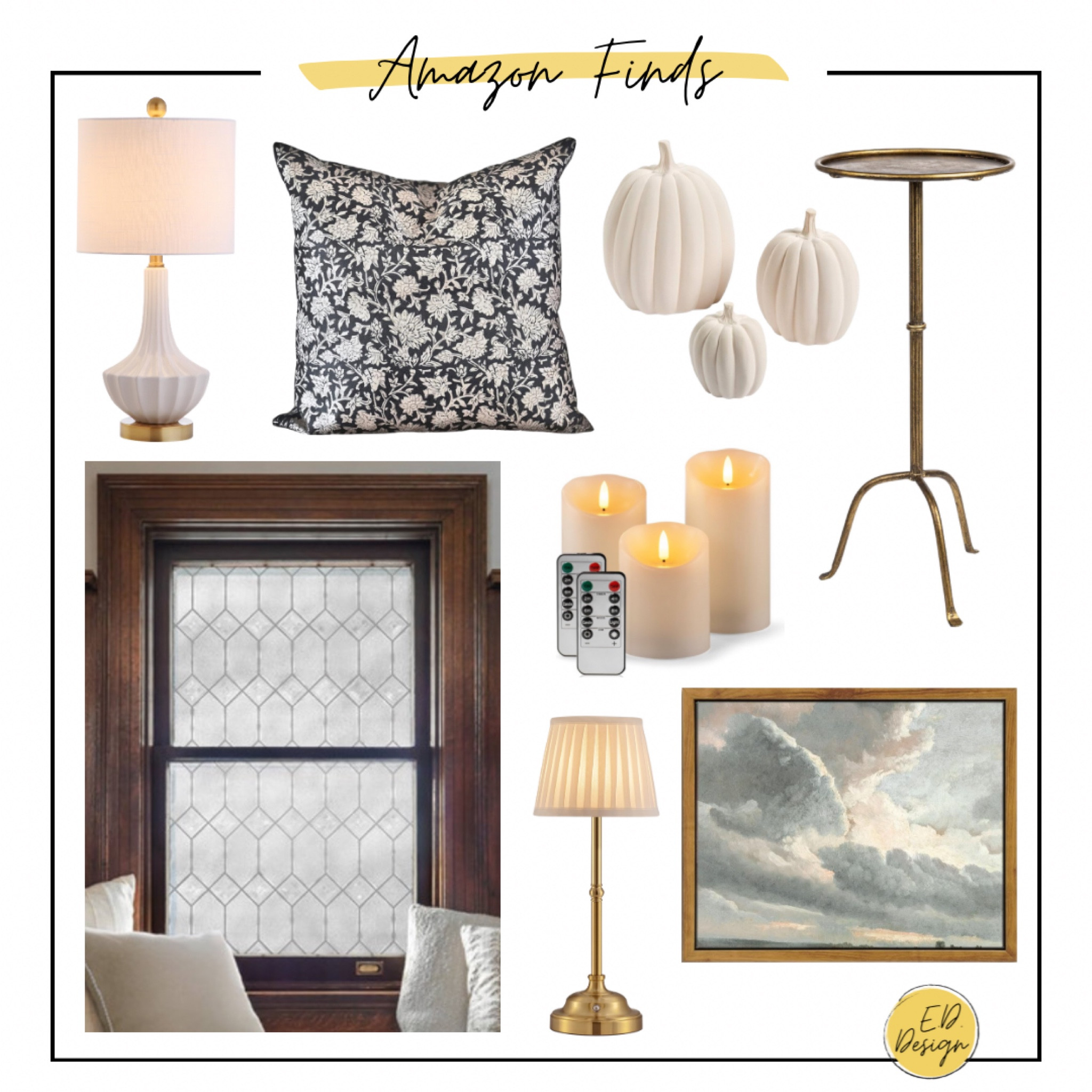 Recent Amazon home finds: battery powered table lamp, window privacy film, battery operated candles, wall art, pumpkins, pillow cover

#LTKHome #LTKSeasonal