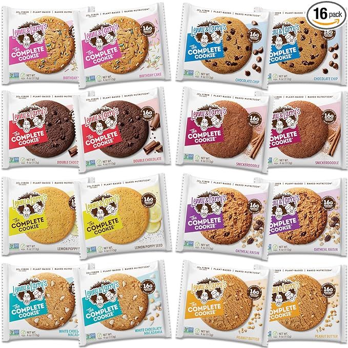 Lenny & Larry's The Complete Cookie, 8 Flavor Variety Pack, Soft Baked, 16g Plant Protein, Vegan,... | Amazon (US)