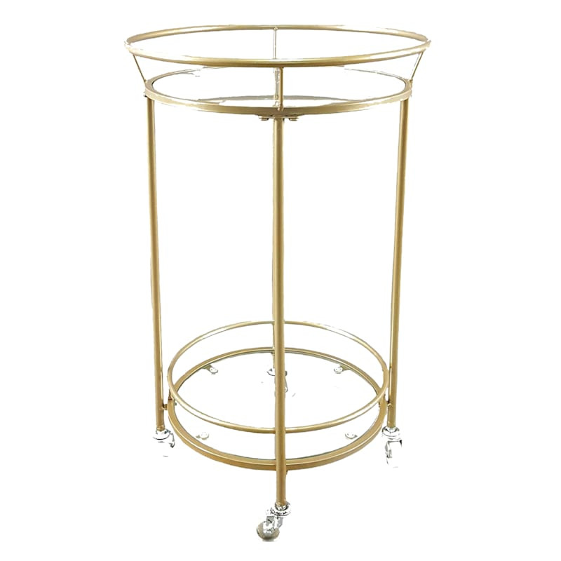 Hailey Round Bar Cart , Gold | At Home