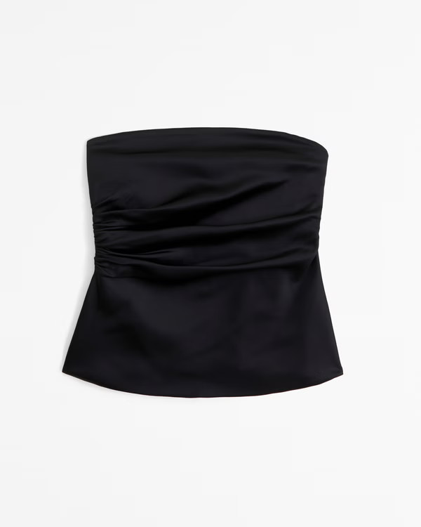 Long-Length Satin Tube Top | Abercrombie & Fitch (UK)