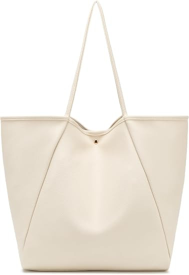 Dreubea Large Leather Tote Bag for Women - Big Work Bag, Spacious Minimalist Handbag, Tote Handba... | Amazon (US)
