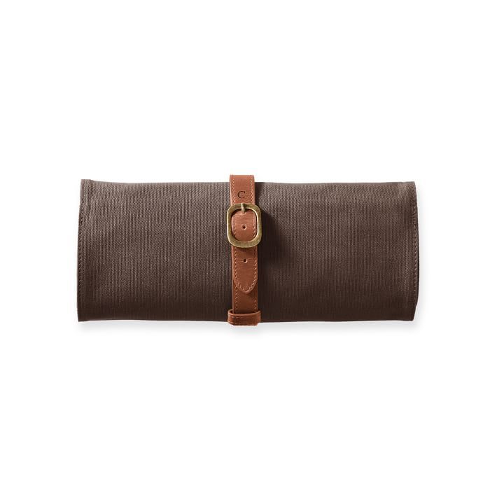 Beckett Waxed Canvas and Leather Double Charger Roll Up | Mark and Graham