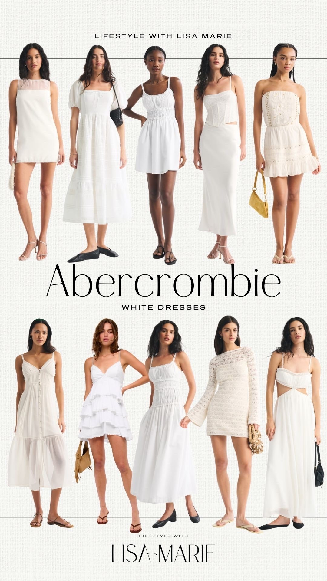 New arrivals from Abercrombie. White spring dresses. Bridal shower dresses. Engagement party outfits. Honeymoon dresses. Travel outfits. Bachelorette outfits. Embellished dresses. White and ivory dresses. Summer vacation outfits. 

#LTKTravel #LTKPetite #LTKWedding